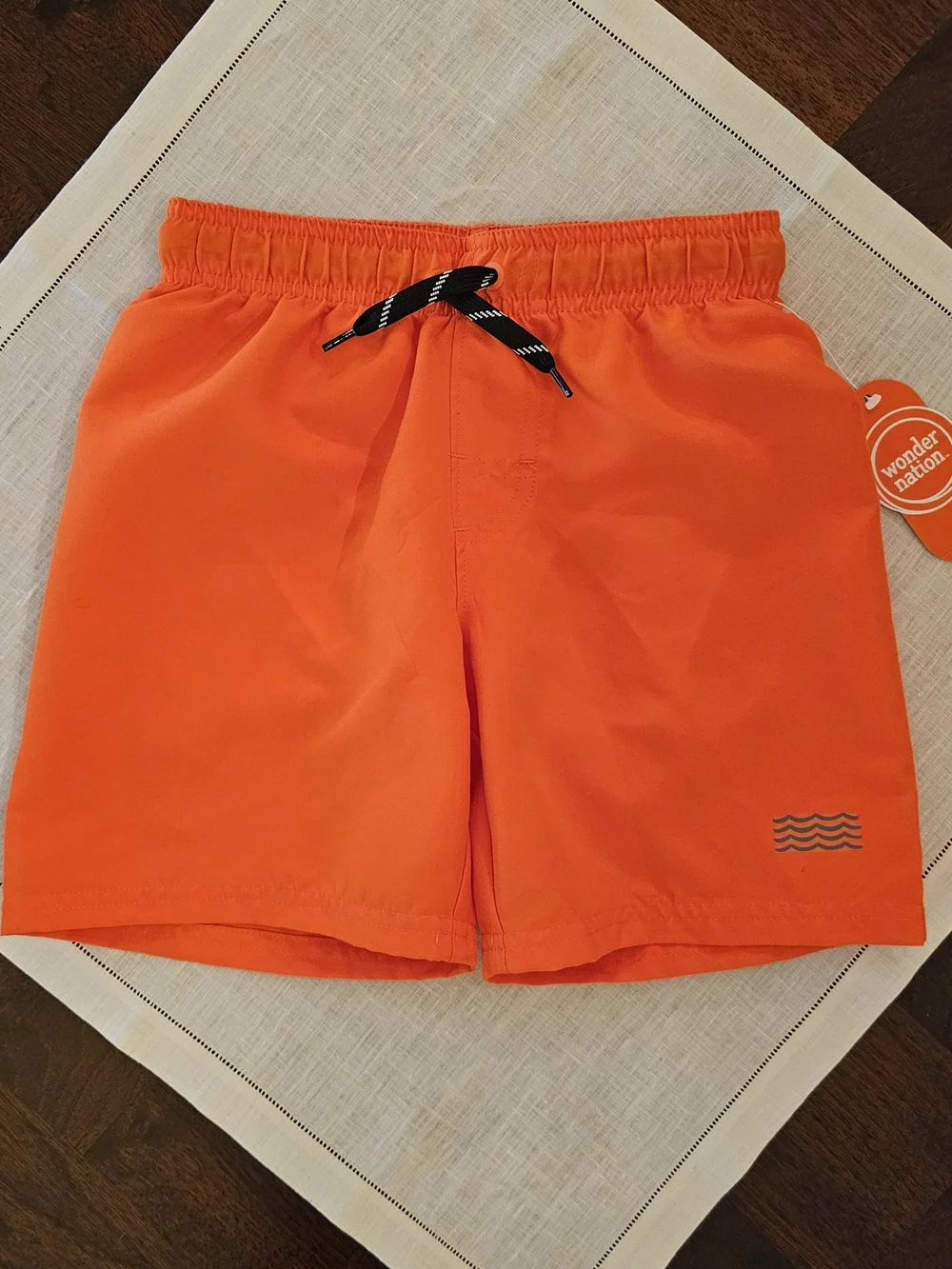 Wonder Nation Orange Solid Swim Shorts Sz S 6/7